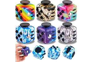 Noanbemk 6 Pack Fidget Toy Cube Fidget Toy, Fidget Magic Cube Bulk for Kids,Release Stress Cube Relaxing Hand-Held for Adults,Magic Release Stress Cube and Anxiety Relief Toys, 168-9