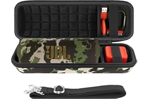co2CREA Hard Travel Case Replacement for JBL Flip 7 Flip 6 FLIP 5 Waterproof Portable Bluetooth Speaker (Black Camo Case)