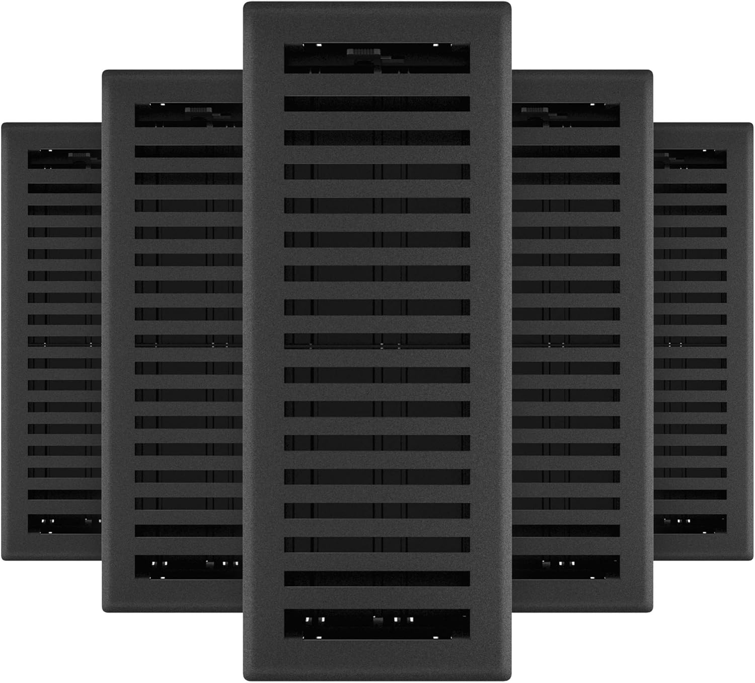 Registers, Grilles & Vents - Imperial RG3440 Montezuma Decorative Floor Register, 4 x 12-Inch, Black Iron, 5 Count