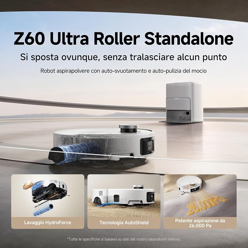 Z60 Ultra Roller Sa Robot Aspirapolvere, Bianco