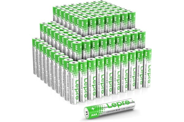 Lepro 100 Pack AAA Batteries, High-Capacity 1.5V 1200mAh Triple A Alkaline Battery, 5-Year Shelf Life, Leak-Proof & Ultra Lon