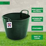 Neat 42L Flexi Tubs 5 Packs Green With Handles Large Garden Buckets view 4