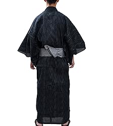 Edoten Men's Kimono Japan Shijira Weaving Yukata