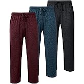 Orrstarry 3 Pack Mens Soft Pajama Lounge Pants Comfy Pj Sleep Bottoms with Drawstring & Pockets Breathable Sleepwear