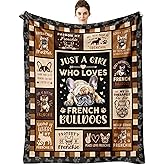 LSEOMIO French Bulldog Gifts Blanket 60"X50", French Bulldog Gift for Women, Gifts for Frenchie Bulldog Lovers/Owners, Frenchie Bulldogs Mom Gift, Frenches Bulldogs Themed Gift for Dogs