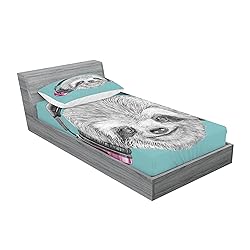 Ambesonne Lifestyle Fitted Sheet & Pillow Sham