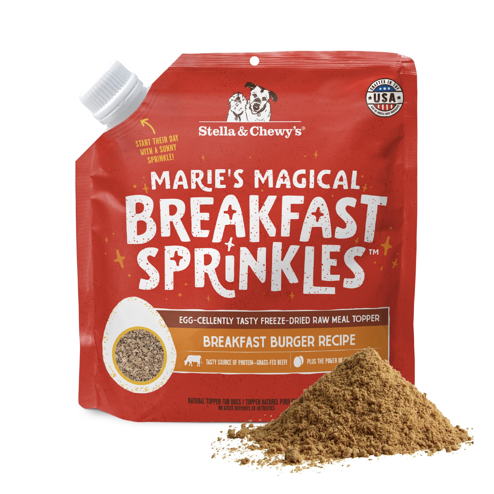 Stella & Chewy's Marie's Magical Breakfast Sprinkles Freeze-Dried Raw Breakfast Burger Recipe Grain-Free Dog Food Topper, 7-oz Bag Image