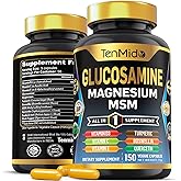 Tenmido Glucosamine MSM Supplement for Men and Women - 11in1 Formula - Combine with Magnesium, Turmeric, Boswellia, Quercetin, Burdock Root, and More | Joint & Mobility Support - 150 Capsules