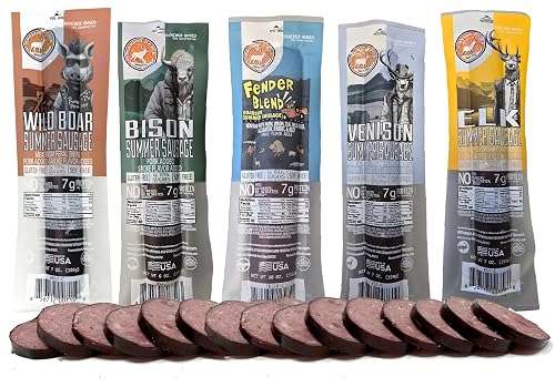 PEARSON RANCH Wild Game Sausage Sampler - Elk, Bison, Venison, Wild ...