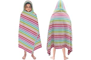 ORIGINAL KIDS Hooded Bath Towel Wrap - 100% Cotton Terry Large Oversized Hooded Kids Towel - Toddler Shower Pool Beach Towel - Super Soft Plush Absorbent Quick Dry Easy Care Gift - 30x60 - Pink Multi