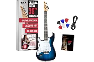 LyxPro CS 39” Left Hand Electric Guitar Kit for Beginner, Intermediate & Pro Players with Guitar, Amp Cable, 6 Picks & Learne