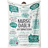 Craftique Nurse Gifts for Women Men- Soft Nurse Blanket with Daily Affirmations- LPN RN Gifts for Nurses Practitioner, Nursing School Graduate Birthday Appreciation Gift, Nurses Week/Day Gift