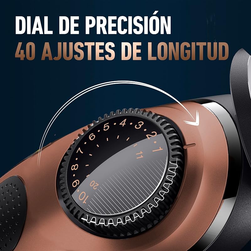 Aparador de barba elétrico king c. gillette pro para homens, mostrador de precisão, 40 comprimentos, lâminas de metal, cabeça lavável e pentes