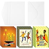 Sabary 12 Pcs Kwanzaa Greeting Card African American Annual Celebration Card with 12 White Envelopes Holiday Candle Kwanzaa Cards for African American, 5 x 7 Inches