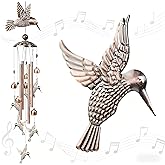Nowpis Hummingbird Wind Chimes for Outside, Decorative Wind Chime Hummingbird Gifts for Women/Mom/Grandma, Memorial Windchimes Outdoors with S Hook for Patio Garden Decor