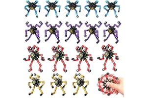 YOOUMOGA 18PCS Finger Spinners Sensory Toys, Creative Transformable Chain Robot Toy Fidget Finger Spinners DIY Stress Relief Toy with Transformable Chain for Boys Girls