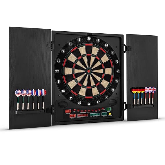 oneConcept Dartmaster 180 • Dartautomat • elektronische Dartscheibe • E-Darts • Spielcomputer • 150 Spielvarianten • bis zu 8