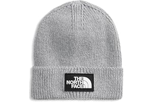 THE NORTH FACE TNF Logo Box Cuffed Beanie | Classic Fit, Rib Knit Winter Hat for Men & Women, Woven Logo or Embroidered Patch