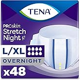 TENA ProSkin Overnight Protection Incontinence Briefs for Women & Men, Stretch, Brief, Large/Extra Large, 48 Count (4 Packs o