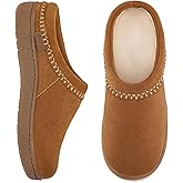 Zigzagger Women's Slip On Moccasin Slippers, Microsuede Indoor/Outdoor Comfy House Shoes with Memory Foam, Cozy Loafer Clog Slippers (Camel, Size 10)