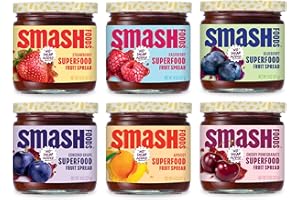 CHIA SMASH Smash Foods Jam Try Them All Variety Pack| Low-Calorie, No Sugar Added Keto Jam with Upcycled Fruit & Chia Seeds | Vegan, Paleo Superfood Spread (6 Jars)