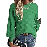 SHEWIN Womens Sweaters 2026 Casual Crewneck Long Sleeve Lightweight Knit Pullover Sweater Tops