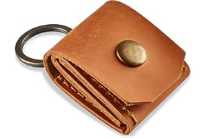 GMAKIN Leather Guitar Pick Holder Keychain, Guitar Pick Holder Case Bag, Plectrum Key Fob Cases Bag, Gift for Guitar Players (Vintage Brown)