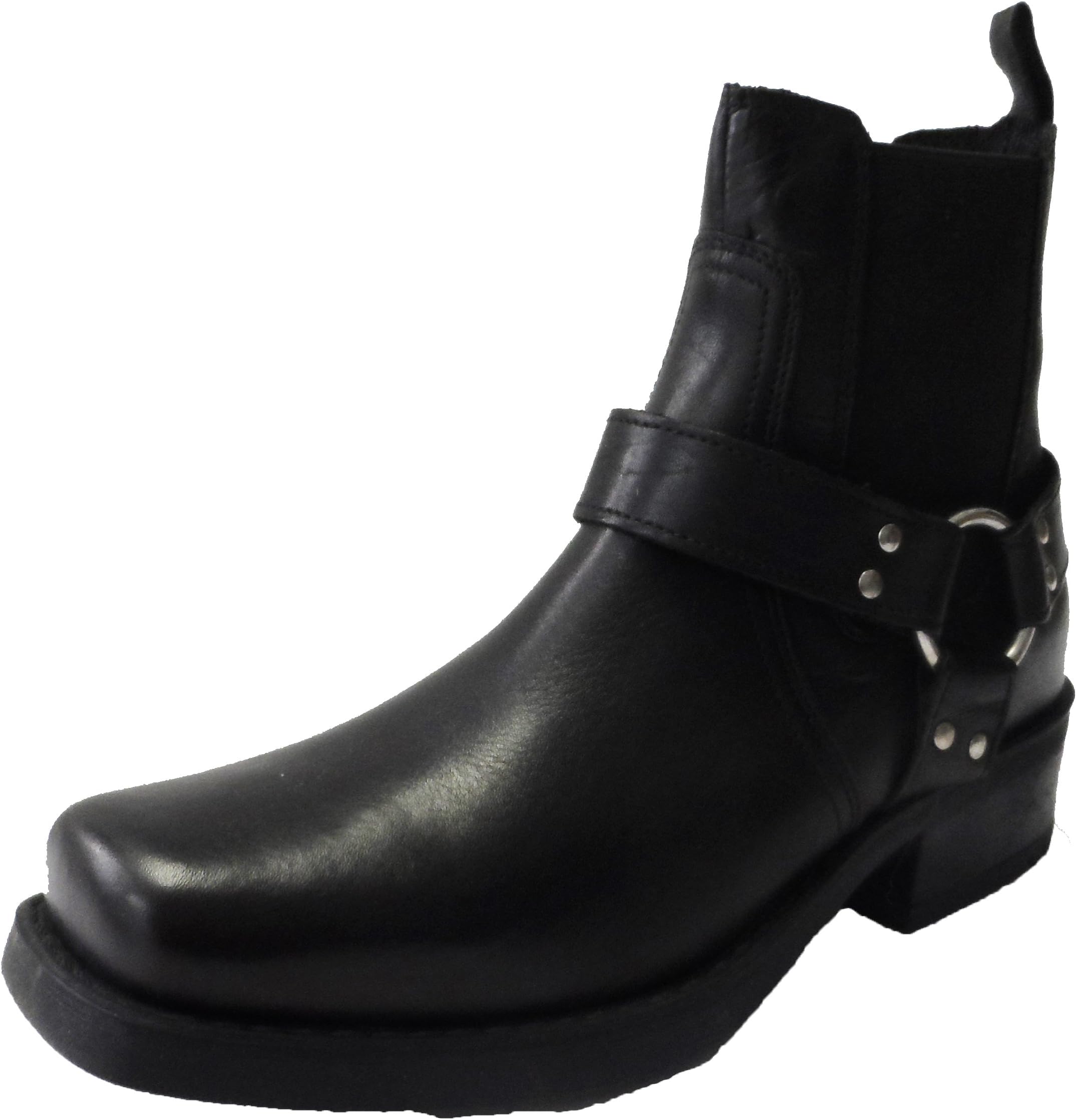 Gringos Mens Short Biker Boots (6, Black)