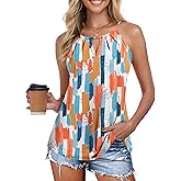 Zeagoo Womens Tank Tops Sleeveless Spaghetti Strap Halter Top Flowy Summer Beach Outfits 2026