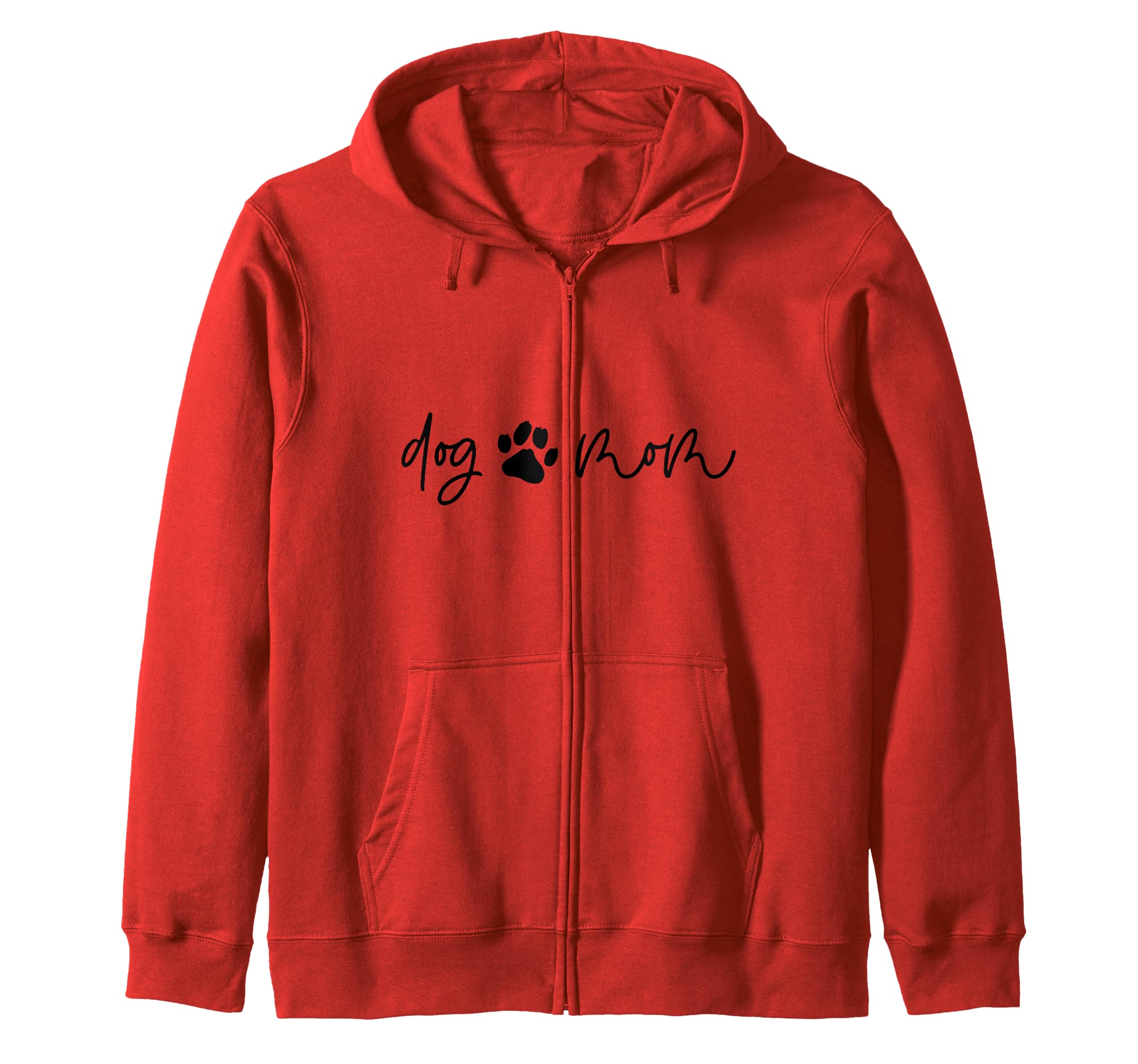 DOG MOM Paw Print Fur Mama Meme Zip Hoodie
