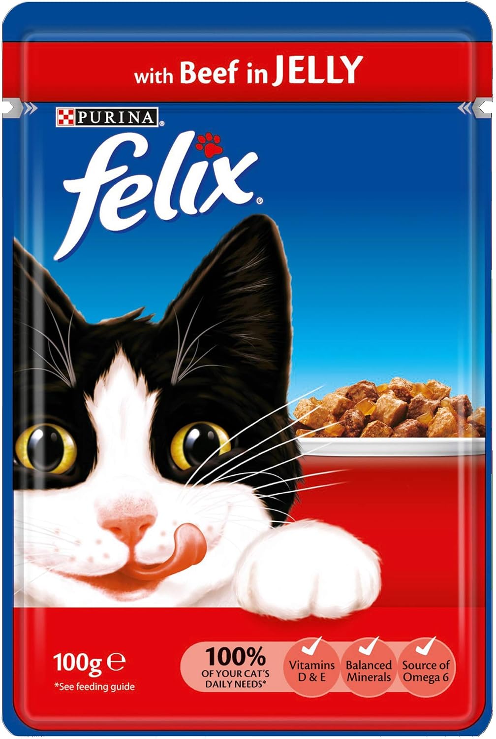 Felix Cat Pouches Beef In Jelly 100g (20 Pouches) Amazon.co.uk Pet