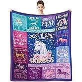 Metawu Horse Gifts for Kids Girls Women Throw Blankets, Cute Horse Pattern Flannel for Couch Sofa Bed Chair Decor, 50 x 60 inch