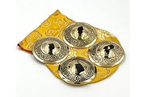 LUNGTA IMPORTS DharmaObjects Belly Dancing - OM Pro Finger Zills or Cymbals 2 Pair/4pcs Gold 6cm