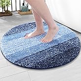 Arotive Microfiber Bathroom Rugs, Shaggy Soft and Absorbent Bath Rug, Non-Slip, Thick Plush Machine Washable Dry Bath Mats for Bathroom, Tub and Shower, 24x24, Blue, Round
