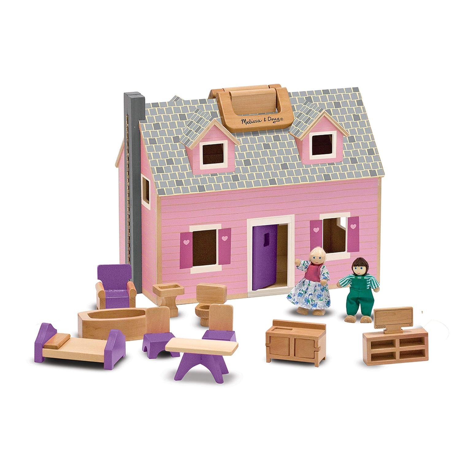 Melissa&Doug 13701 Dollhouses & Sets, Pink Amazon.co.uk Toys & Games