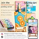 Shuttle Art 25 Colors Acrylic Paint Set 60ml with 3 Brushes & Palette view 3