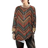 CRAZY GRID Women Knitt Pullover Sweaters Winter Patterned Oversized Long Sleeve Graphic Print Jumper Tops