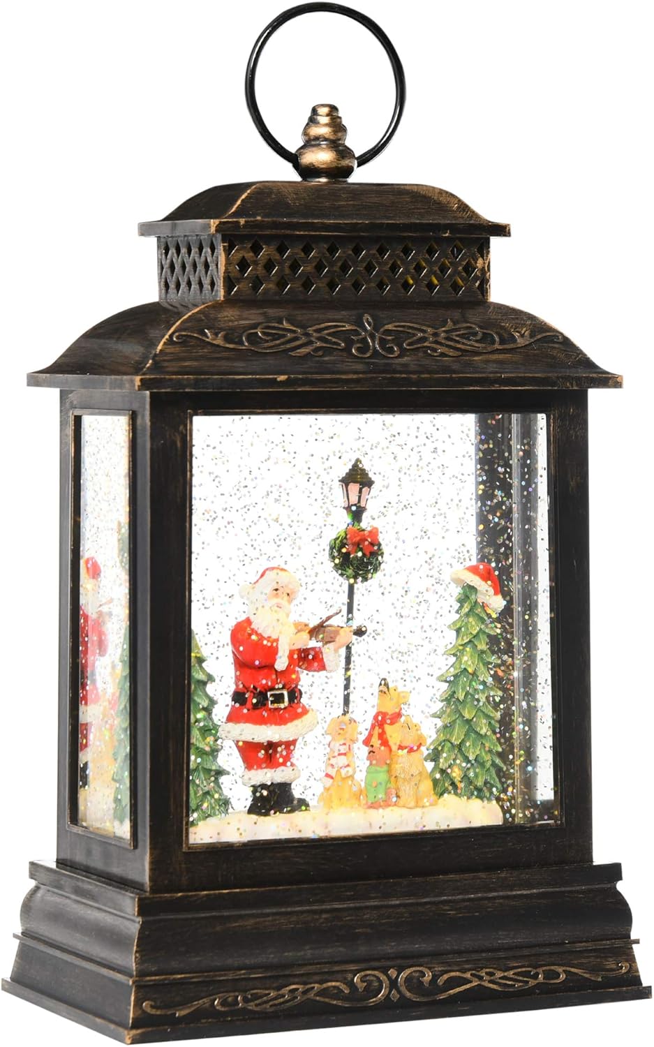 Amazon.com: HOMCOM Christmas Snow Globe WaterLantern Music Box with