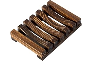Urbanstrive Natural Wooden Soap Dish Soap Saver Holder Soap Tray for Bathroom, Biodegradable, Zero Waste, Plastic Free, Charcoal Color