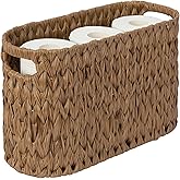ROSOS Toilet Paper Storage, Waterproof & Freestanding Toilet Paper Basket for Bathroom Storage 6 Rolls, Brown