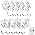 VIS'V Suction Cup Hooks, Small Clear Heavy Duty Vacuum Suction Hooks with Wipes Shower Suction Cups with Hooks Removable Reusable Suction Hangers for Tile Wall Window Glass Door 10 Pcs