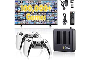 HEILU All8bit G11 Pro Game Box,Built-in 100,000+ Games, 60 Emulators,Retro Gaming Console with 2.4g Wireless Dual Controllers,Retro Gamer Pro, HDMI Output,Plug & Play Video Games for TV (2 Controllers)