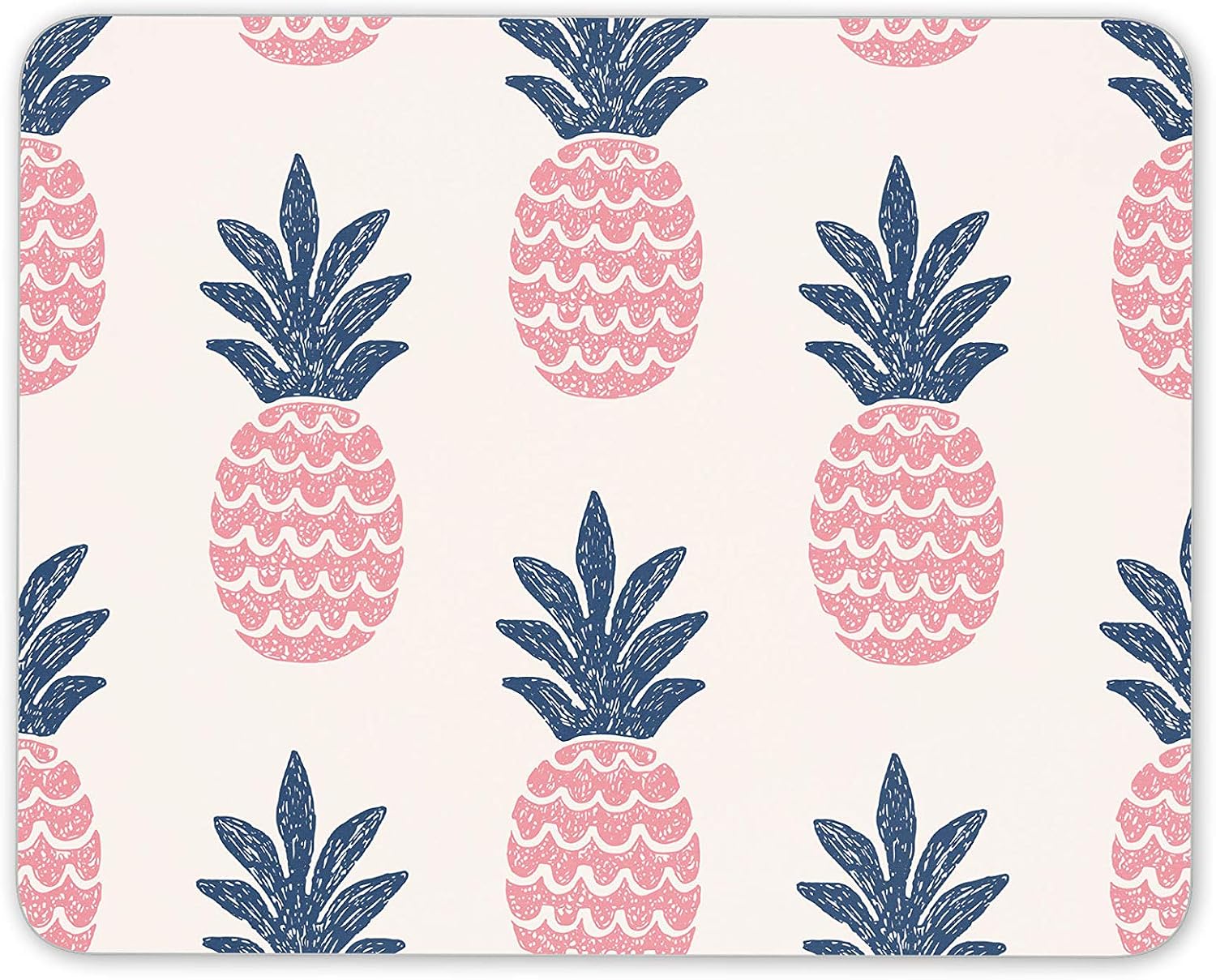 Cute Pineapple Coral Pattern Mouse Mat Pad - His Hers Art Computer #14404, Multicolor, 23.5cm x 19.6cm x 5mm