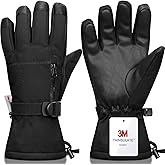 Odtmger Snow Gloves,Touchscreen Ski Mittens,Warm Cold Weather Ski Gloves for Parent Boys Girls