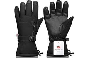 Odtmger Snow Gloves,Touchscreen Ski Mittens, 3M Thinsulate Warm Cold Weather Ski Gloves for Parent Boys Girls