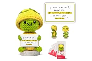 Gossby Positive Turtle Crochet - Inspirational Gift for Women - Sometimes You Forget You're Turtle-Y Awesome - Christmas, Birthday, Appreciation Thank You Gift for Coworker, Sister, Friend, Teacher