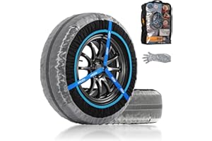 HILLCLYM Snow Socks for Tires, Elastic Tire Socks for Passenger Cars, Pickups, SUVs and Light Trucks, Alternative for Tire Snow Chain, Snow Traction Device, HPM-70 Winter Emergency Accessory, Set of 2