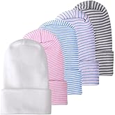 Newborn Baby Girl Hats Soft No Scratch Cotton Toddler Infant Beanie Caps Newborn Hospital Hat for Boy Girl 0-6 Months