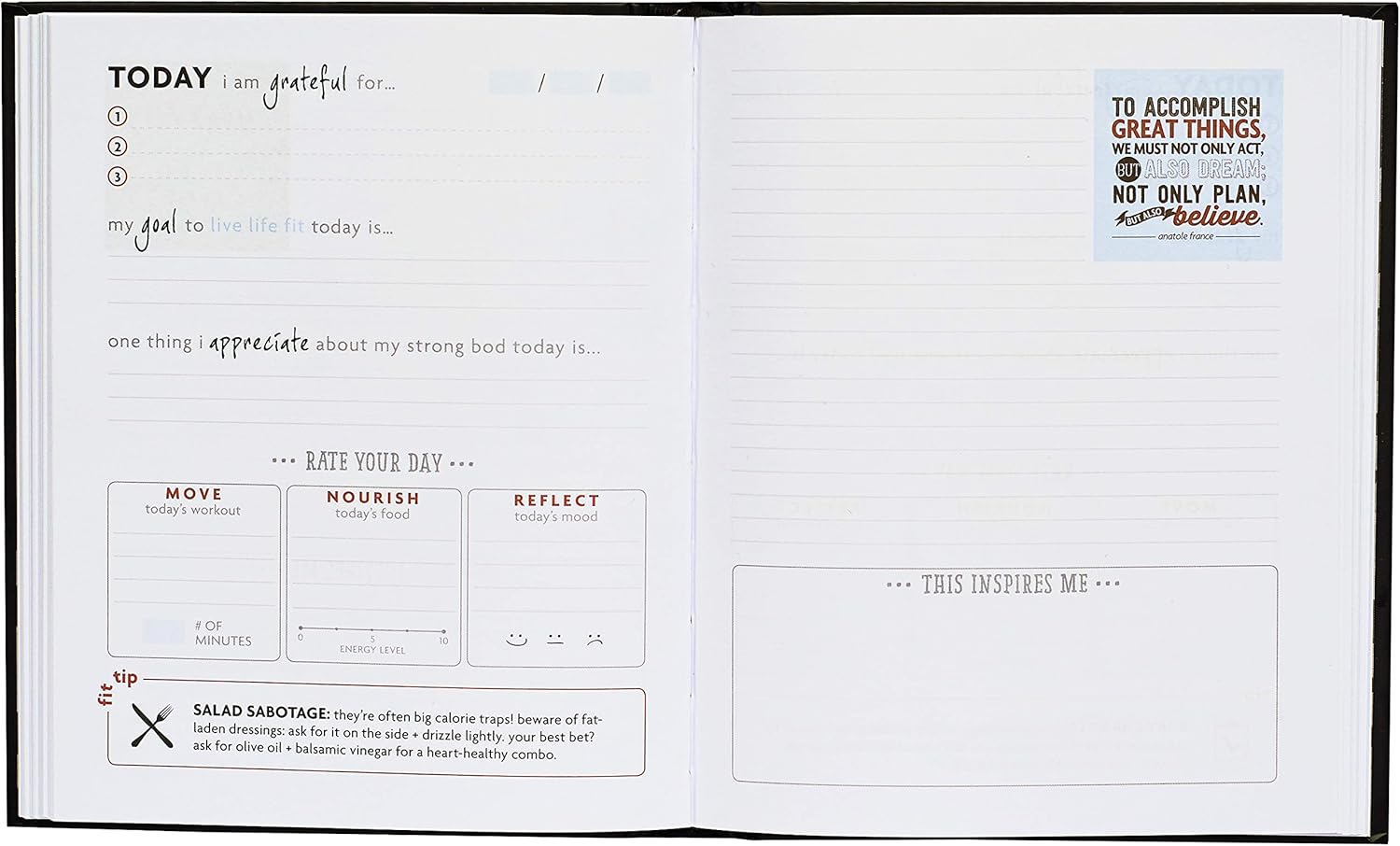 Fitlosophy Fitspiration Journal: 16 Weeks of Guided Fitness Inspiration, Goal Getter : Sports & Outdoors