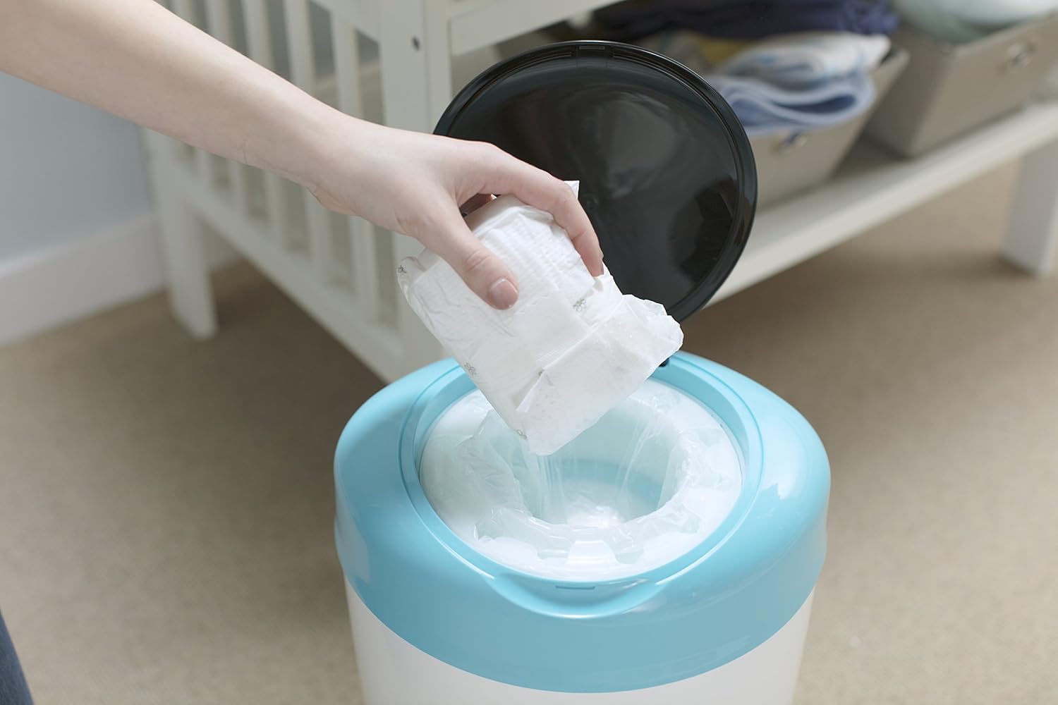 tommee tippee nappy bin blue